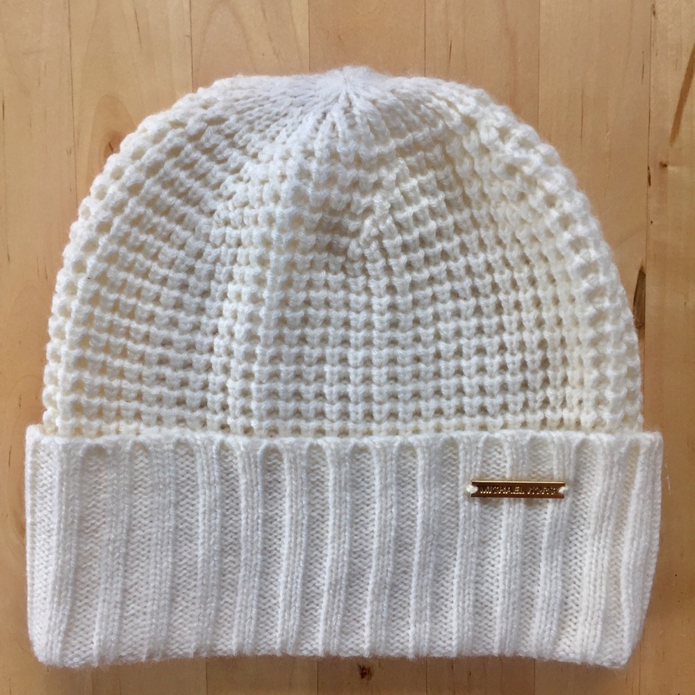 Michael Kors Cream Knit Cap Hat